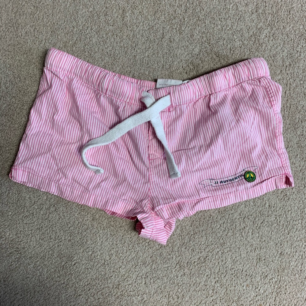 Pinstripe pajama shorts